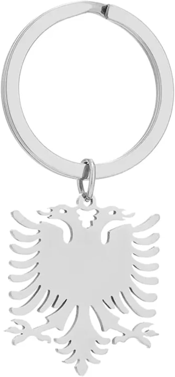 Albanian Eagle Keychain Albania Double-Headed Eagle Key Ring Durable Stainless Steel Pendant Gift