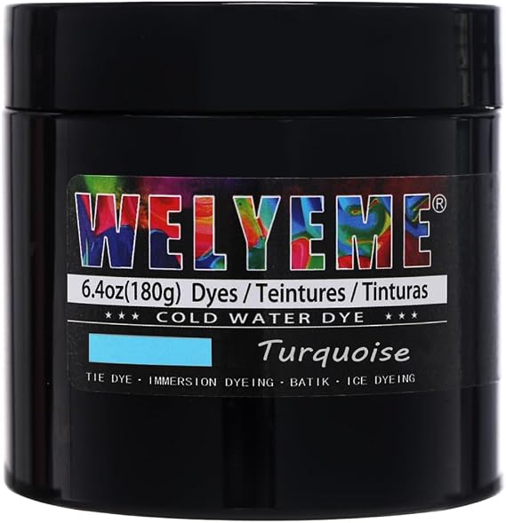Cold Water Dye Turquoise, Tie Dye Powder, Fabric Dye Powder for Clothes