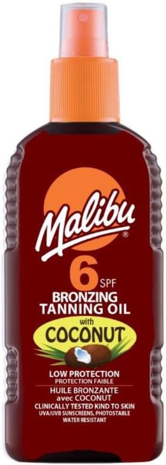 Malibu Sun SPF 15 Bronzing Tanning Oil Spray with Coconut Oil, 200ml
