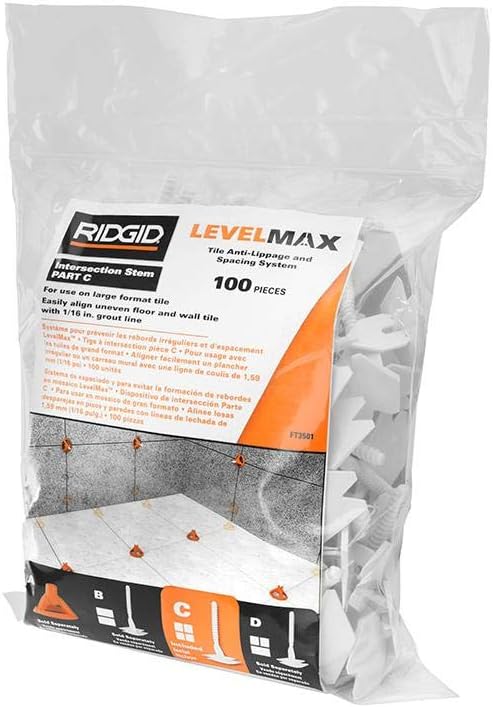 TTi LevelMax Tile Anti-Lippage and Spacing System - Intersection Stem Part C - 100 Pieces, (FT3501)
