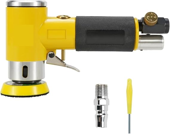 Electric Polisher, Mini Orbital, 2/3 inch Air Sander, Air Sander, Pneumatic Polisher, Grinder Buffer, Dual Action Orbital Polisher, 80 Piece Sander Paper Set, Easy Operation, Lightweight Color: 1,