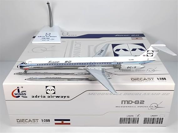 JC Wings 1/200 Complete Adria Airways MD-82 YU-ANB Aircraft Pre-built Model Airplane