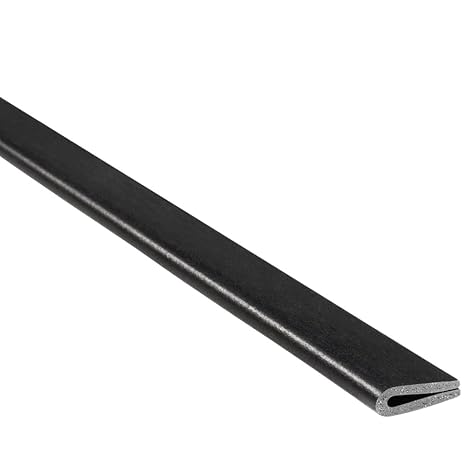 TRIM-LOK Rubber Edge Trim, Fits 116-Inch Edge, 38-Inch Leg Length, 25-Foot Length, Flexible Neoprene, Pre-Glued for Easy Installation, Black Finish, Plywood, Glass, and Sheet Metal Edge Protector