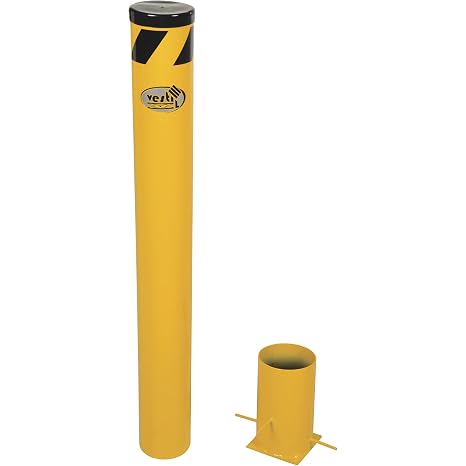 Vestil BOL-R-48-5.5 Steel Removable Pipe Safety Bollard 48 in x 5-1/2 in Yellow
