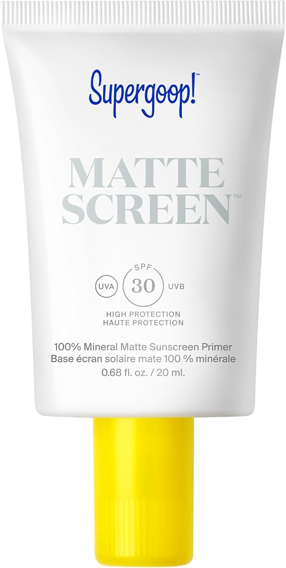 Supergoop! Mineral Mattescreen (SPF 30) - .68 fl oz - Mineral, Broad Spectrum Sunscreen - Smooths Skin’s Appearance, Minimizes the Look of Pores & Controls Shine