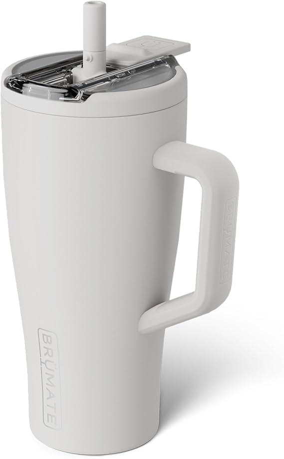 BrüMate Era Flip 30oz Tumbler with Covered Flip Down Straw | 100% Leakproof Insulated Tumbler | Made of Stainless Steel | Cup Holder Friendly Base | 30oz (Dune)