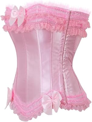Black Corset for Women Top Bustier Lace up Plus Size Gothic Ladies Basques Halloween