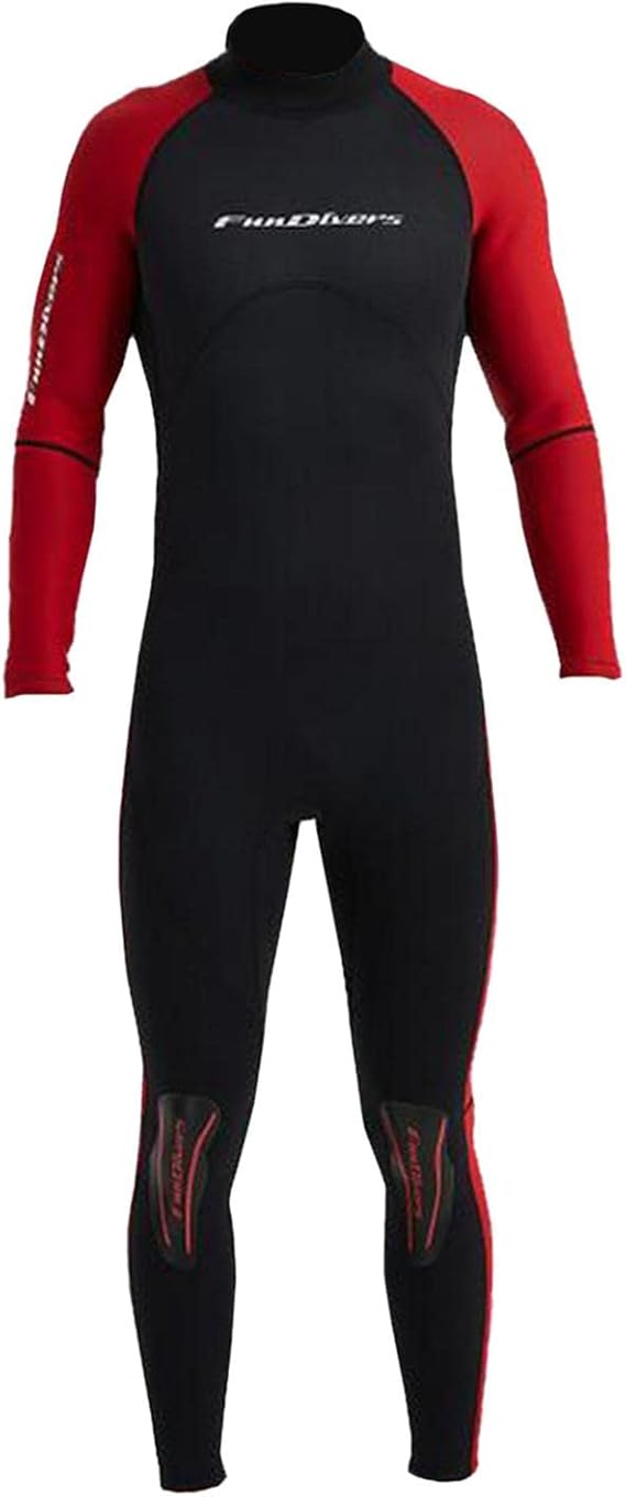 Men's Wet Suit Thermal Back Zip Diving Suit Surfing Scuba Swimsuit Red M