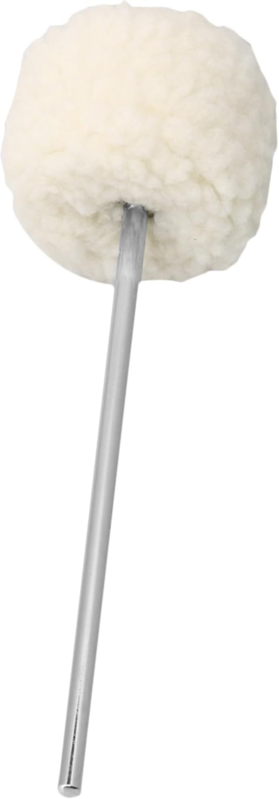 lovermusic Lovermusic 19.4x0.6cm Stainless Steel Shaft Bass Kick Drum Beater White Felt Pedal Beater Head Drum Instrument Accessories