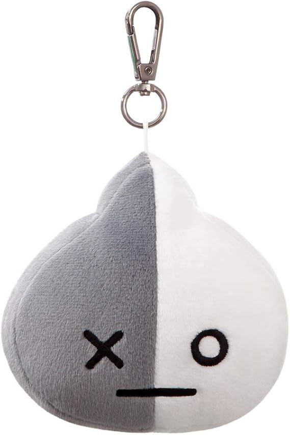 AURORA BT21 Official Merchandise, Van Plush Key Clip, 61339, Grey & White, Grey and White