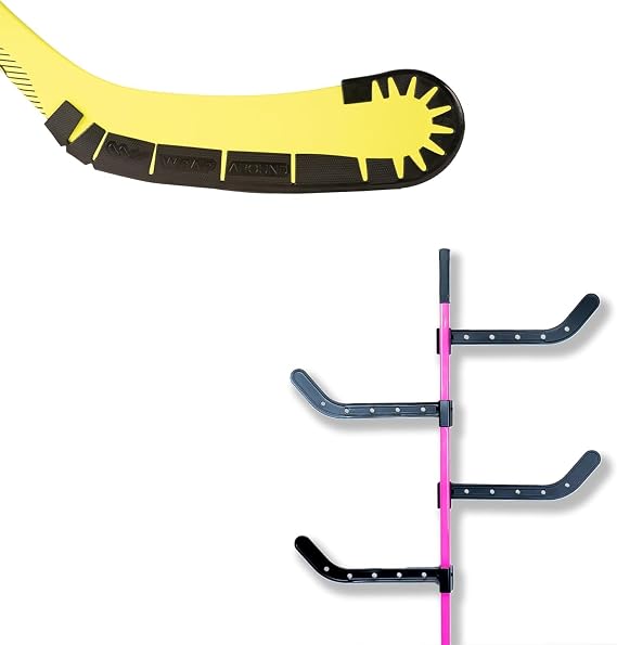 Hockey Stick Blade Wrap Around Protector & Dry Stick 4 Pack Bundle for Hockey Equipment Storage (Black Single Wrap + 4 Pack)