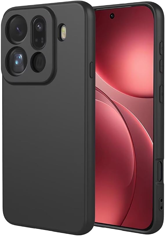 Case for Oppo Find X9 Pro Phone case,Silicone Soft Flexible Bumper Shockproof TPU Protective Cover-Black