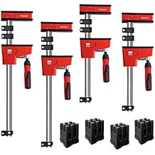 BESSEY KREK2450 K Body REVO Clamp Kit, 2 x 24 In., 2 x 50 In. and 1 set of KP Blocks - 1700 lbs Nominal Clamping Force. Spreader, and Woodworking Accessories - Clamps and Tools for Cabinetry
