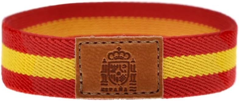 BDM - Elastic bracelet of the flag of Spain with nautical leather