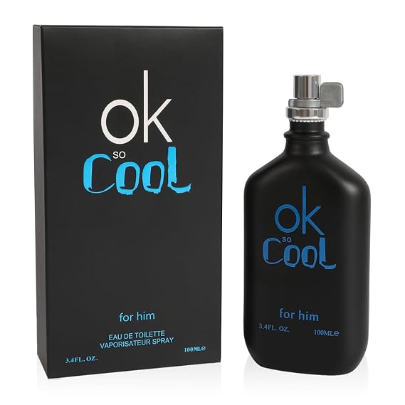 OK So Cool Black Spray Cologne - Eau De Toilette for Men - 100ml/3.4 fl.oz
