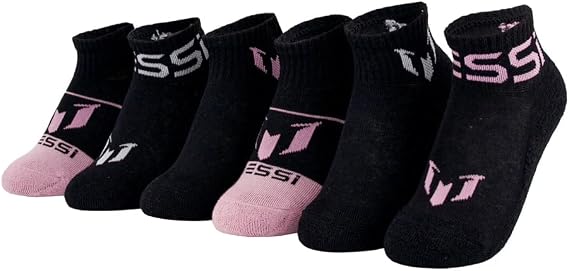 Messi Boys' Lifestyle Ankle Socks, 6-pack, Soft & Stretchy, Comfortable