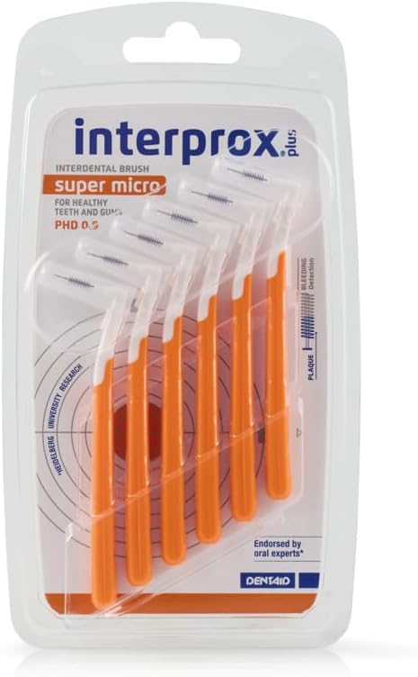 INTERPROX 0.5 MM Orange Super Micro Plus INTERPROXIMAL Brush 6'S