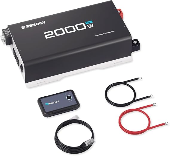 Renogy 2000W Pure Sine Wave Inverter 24V DC to 120V AC for RV Truck Home
