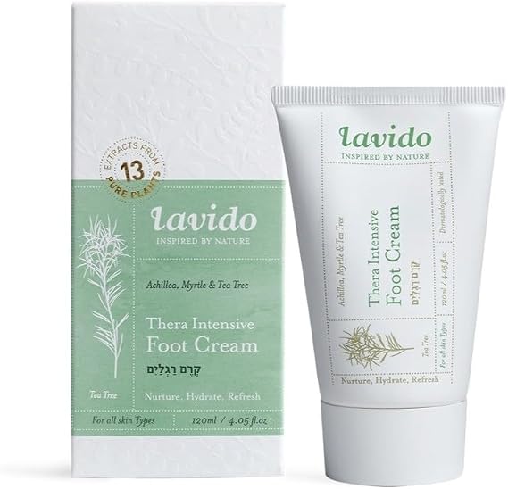 Lavido - Natural Thera Intensive Foot Cream | Treat, Deodorize + Condition Dry, Cracked Skin (4 oz | 120 ml)