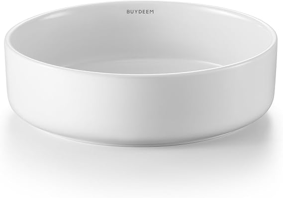 BUYDEEM CT2012A1 Ceramic Round Plate, White, 6.6 inch