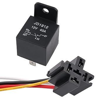 40Amp Automotive Relay with Socket Heavy Duty for Truck Car Van Motorcycle Boat Relay 1-Pack 4 pin 12V DC