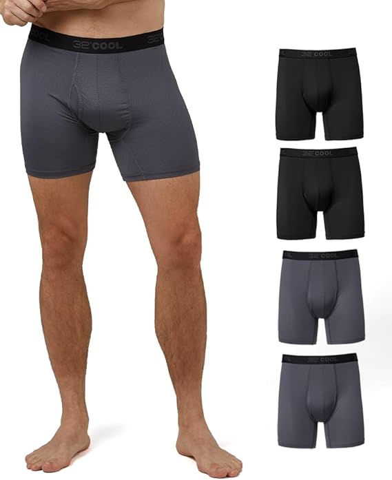 32 Degrees Men's Men's Cool 4-pack Active Mesh Boxer Brief Active Mesh (pack of 4)