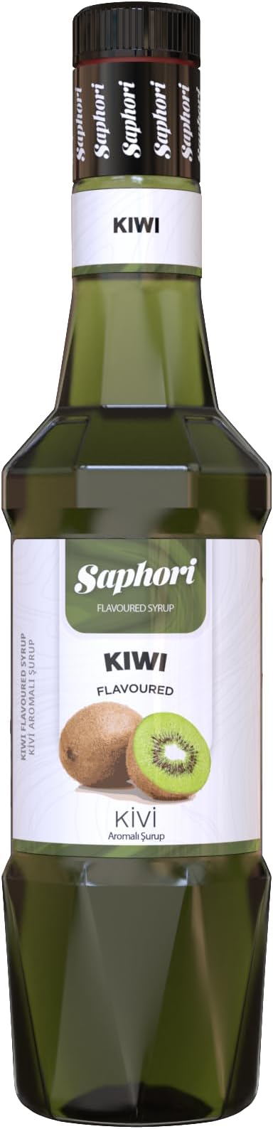 Saphori Kokteyl Şurubu Kahve Şurubu 700 ML Aroma, Tatlandırıcı şurup, Gazlı içecekler ve Çaylar İçin Aroma verici (Kivi)