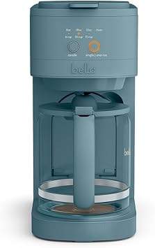 BELLA VersaBrew 2-in1 Coffee Maker, K-Cup compatible, Brew 3 Sizes Carafes & Single Serve Cups, Dishwasher Safe Reusable Filter & Filter Holder, Iced Coffee Function, 60oz Tank, Surf