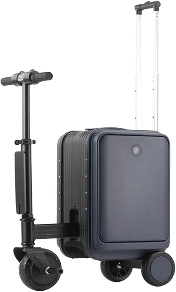 Electric Scooter Suitcase,Lightweight Luggage Scooter for Travel,Smart Rideable Suitcase with TSA Lock,USB Charging,20L Blue