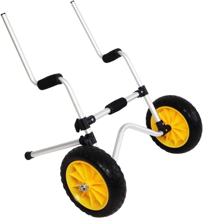 Bonnlo Scupper Kayak Cart Carrier Trolley with NO-Flat Airless Tires Wheels Transport for Sit-On-Top Kayaks
