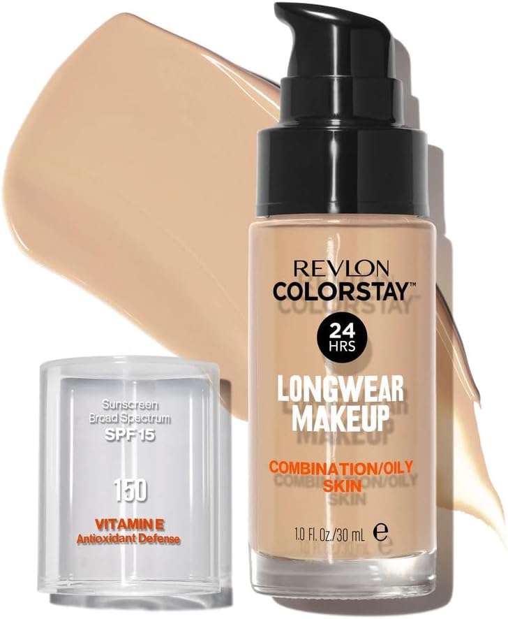 Revlon Colorstay Liquid Foundation Makeup for CombinationOily Skin SPF15 Medium to Full Coverage 30ml Matte Finish, Buff 150 Unisex