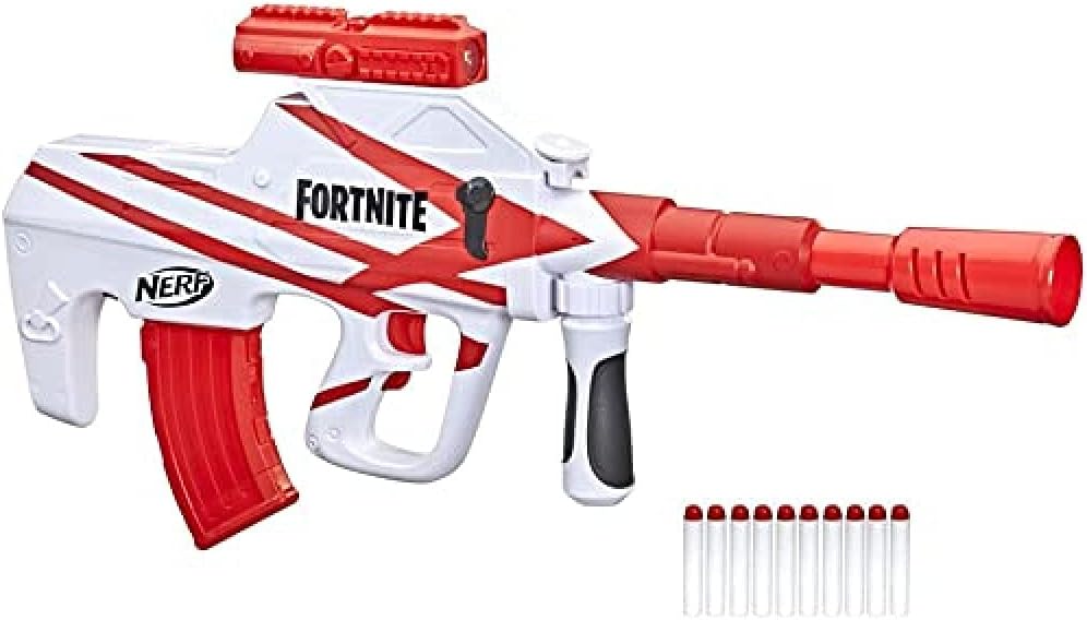 Nerf Fortnite B-AR Motorised Dart Blaster, Fortnite Converge Wrap, 10-Dart Blasting, 10 Nerf Darts