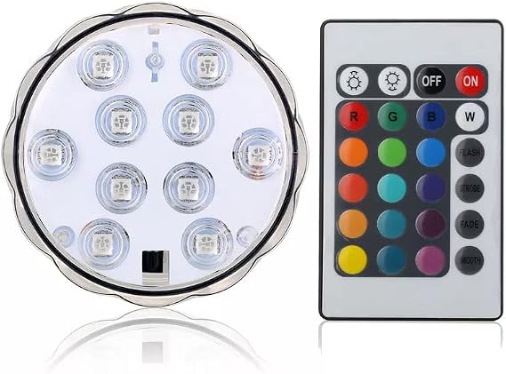 Led uzaktan kumanda RGB işık pil kumandalı sualtı yüzme havuzu gece lambası dekor için SU GEÇİRMEZ