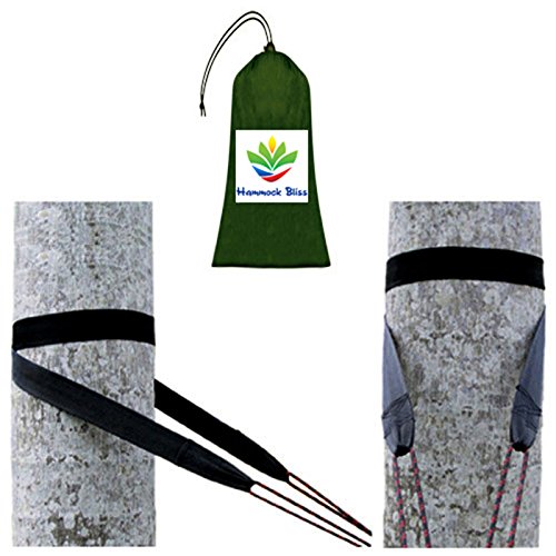 Hammock Bliss Tree Straps - Hang Any Hammock with Ease - Fast Setup - Extra Wide - Super Strength - Amazingly Lightweight - Only 3 oz