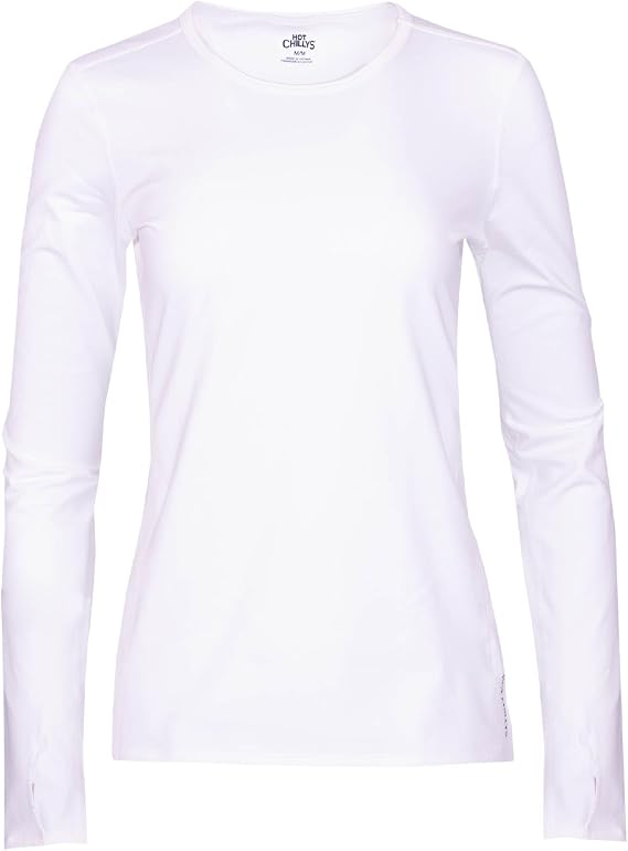 Hot Chillys Women's Micro-Elite Chamois UPF 30 Sun Protection 4-Way Stretch Thermal Long Sleeve Crewneck Base Layer Top