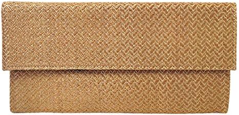 JNB Raffia Chevron Clutch
