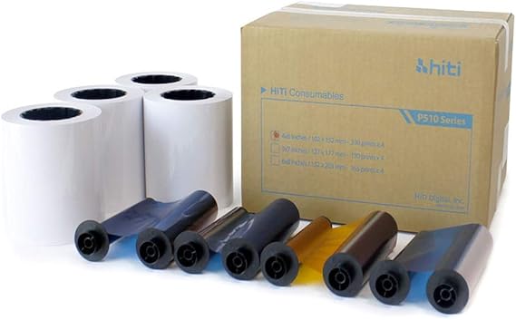 HiTi P510 4x6" Ribbon and Paper Case, 4x 330 Sheet Rolls (1320 Total Prints)
