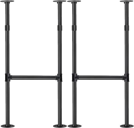 Industrial Pipe Table Leg for Bar Height Pub Table, H-Shape, Iron Base Legs Coffee Tables& End Tables,Desks,Nightstand - Vintage,Mid-Century Modern Aesthetic,38 Inch (2 Packs)