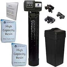 AFWFilters Whole House Water Softener System - Fleck 5600sxt Digital Meter with 64,000 Grain, Includes Bypass Valve & Brine Tank with Safety Float