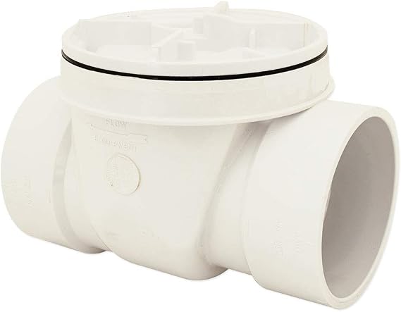 Canplas 73009 Backwater Valve with 4-Inch PVC, White