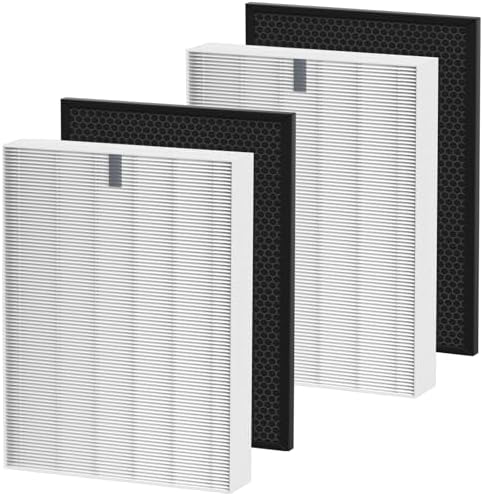 XQ True Replacement Filter X Compatible with Winix XQ, XQ Pro Tower Air Cleaner Purifier, 1712-0089-01-0101-02, 2 x True Filter & 2 x Activated Carbon Filters