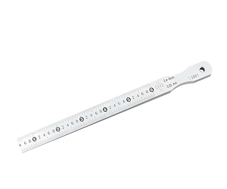 Precision Wedge Gap Feeler Gauge with High-Contrast Markings, Stainless Steel Taper Gauge for Automotive Repair & Metalworking - Easy-Read Scale Design, Clear Numerical Identification(0.4-6mm)