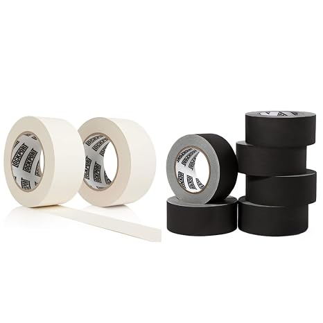 Lockport Gaffer Tape Bundle - 2 pk White and 6 pk Black (30yds x 2inch)