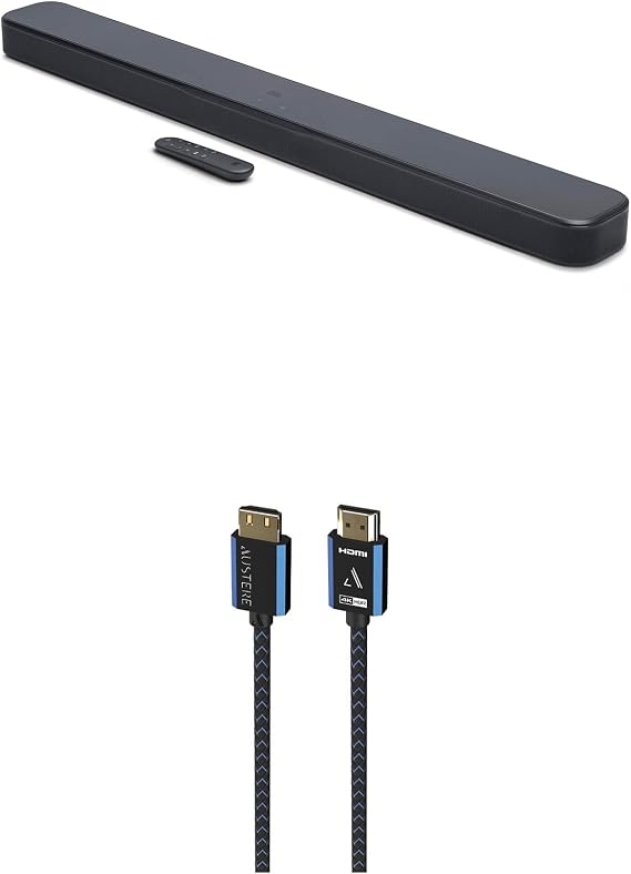 JBL BAR-300-MK2 5.0 All-in-One Dolby Atmos Soundbar with an Austere 5S-4KHD2-2.5M V-Series 2.5m Premium 4K HDR HDMI Braided Cable (2025)