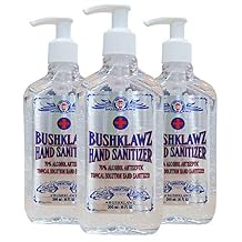 BushKlawz 70% Alcohol Hand Sanitizer Gel 10oz with Pump - No Rinse Instant Clean with No Water Needed Large Pump Bottle (3x Pack)