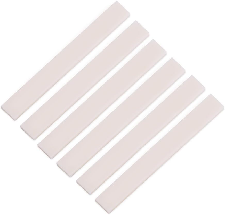 6Pcs Guitar Bone Saddle, Bone Guitar String Bridge Saddle, Guitar String Bridge Nut Saddle Blank for Acoustic Classical Guitar