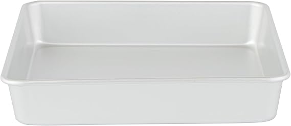 Restaurantware Square Aluminum Cake Pan - 10 x 10 x 2 Inch - Professional Brownie Pan - Straight-Sided Baking Pan - Even Heat Distribution - Silver