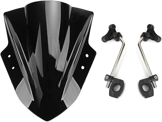 Motorbikes Deflector for Bajaj Pulsar RS200 Windscreen Dominar 400 NS 200 Modified Windshield Motorcycle Wind Deflector Fairing Bracket Double Bubble, Black