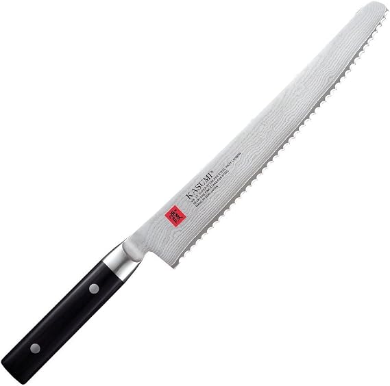 SUMIKAMA KASUMI Damascus Bread Knife, 9.8 inches 25 cm, V-Gold 10 Stainless Steel, Rust-Resistant, Made in Seki City, Gifu Prefecture, Japan, 86025