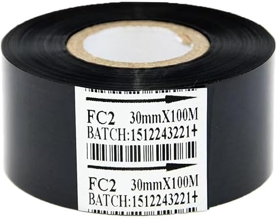 Black Hot Stamp Ribbon 5 Rolls FC2 30mm x 100m for Coder Printer Machine(5pc)